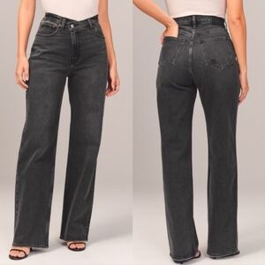 Abercrombie & Fitch Black Flare & Wide Leg Jeans